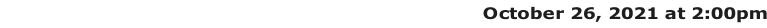Annual Stockholders Meeting 2021  |  October 26, 2021 at 2:00pm